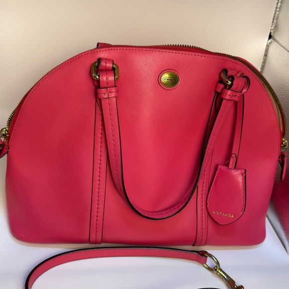 Coach F25671 Dome Satchel Crossgrain Leather Pink Shoulder Bag/crossbody in EUC. - Picture 1 of 14